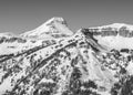 Fossil Mountain in winter, monochrome