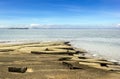 Fossil shell beach cemetery, The shell graveyard in Krabi Royalty Free Stock Photo