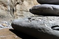 Fossil stone cairn close up Royalty Free Stock Photo