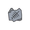 Fossil trilobite imprint filled outline icon