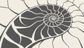 Fossilized Ammonite Shell Spiral Pattern, vector design Generative AI Royalty Free Stock Photo