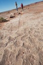 Fossilized dinosaur tail track, AZ, US Royalty Free Stock Photo