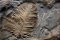 fossilized fern leaf detail in sedimentary rock