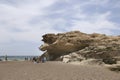 Fossilized sand dunes in Los Escullos Beach in Cabo de Gata