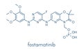 Fostamatinib rheumatoid arthritis drug molecule Syk inhibitor. Skeletal formula. Royalty Free Stock Photo