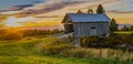 Covered bridge at sunset in Vermont Royalty Free Stock Photo
