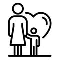 Foster family child icon, outline style