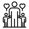 Foster family kids icon, outline style