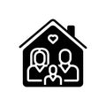 Black solid icon for Foster, family and parents