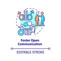 Foster open communication concept icon