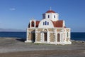 Little Orthodox church Agia Fotini on the north est coats of Crete in Greece
