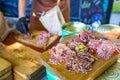 Fresh meat plate at a foodtruck festival ready to be served Royalty Free Stock Photo