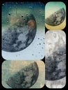 fotorealistic moon collage