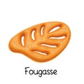 Fougasse bread icon, french bakery