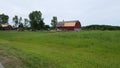 New Barn roof being applied Door County Wisconsin Royalty Free Stock Photo