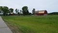 New Barn roof being applied Door County Wisconsin Royalty Free Stock Photo