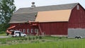 New Barn roof being applied Door County Wisconsin Royalty Free Stock Photo