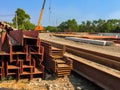 Foundation, being constructed at construction site Royalty Free Stock Photo