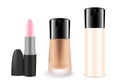 Foundation cosmetic. Plastic, matt glass Bottles