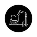 Foundation erection black glyph icon. Pictogram for web page, mobile app