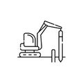 Foundation erection color line icon. Pictogram for web page, mobile app