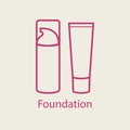 Foundation face cream thin line icon.