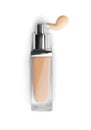 Foundation face makeup. Cosmetic liquid foundation or bb cream in bottle. Beige smudge smear strokes