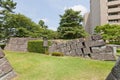 Foundation of former minor donjon of Fukui castle in Fukui, Japan