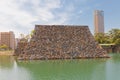 Foundation of the main keep of Takamatsu castle, Japan Royalty Free Stock Photo