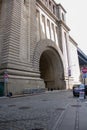 Foundation of Manhattan bridge