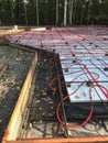 Foundation with radiant heat ready for concrete Royalty Free Stock Photo