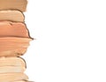 Foundation smuges, face make-up samples. Set of cosmetic liquid foundation or cream in different colour smudge smear strokes Royalty Free Stock Photo