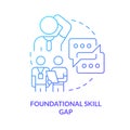 Foundational skill gap blue gradient concept icon Royalty Free Stock Photo