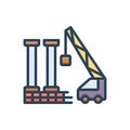 Color illustration icon for Foundations, groundwork and support