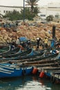 Fishing boats and nets in Agadir