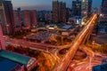 Night view of Liaoning industrial exhibition hall and overpass