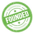 FOUNDED, word on green round stamp sign