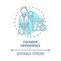 Founder dependence problem concept icon