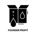 founder profit icon, black vector sign with editable strokes, concept illustration