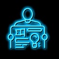 founder startup idea businessman neon glow icon illustration