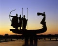 Founders of Kiev monument against sky