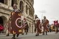 The founding of Rome: parade through the streets of Rome