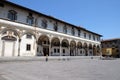 Foundling Hospital designed by Brunelleschi in Piazza SS. Annunziata, Florence, Royalty Free Stock Photo