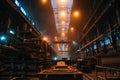 Foundry workshop interior. Typical metallurgical plant. Heavy industry background