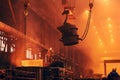 Foundry workshop. Metallurgical plant. Heavy Metallurgy industry background