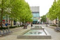 Fountain Alley on the city street. Refreshing on a hot summer day