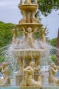 Fountain with antique statues in the garden
