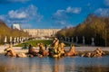 Fountain of Apollo at the garden of the Versailles Palace in a freezing winter day just before spring Royalty Free Stock Photo