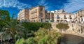 The Fountain of Arethusa in  Ortygia, historical centre of Syracuse, Sicily, Italy Royalty Free Stock Photo