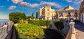 The Fountain of Arethusa and Siracusa Syracuse in a sunny summer day. Sicily, Italy. The Fountain of Arethusa in Ortygia, Royalty Free Stock Photo